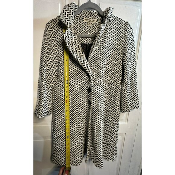 VTG Andria Lieu Black & White Chevron Knit Jacket – Women’s Small, 14"x31" - Picture 7 of 9
